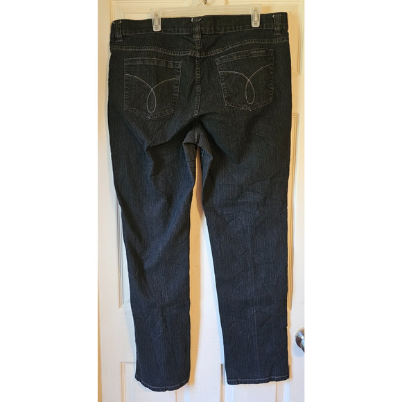 Calvin Klein Jeans Women’s Plus 18W x 33 Dark Wash Straight Leg Denim Stretch - Picture 2 of 11